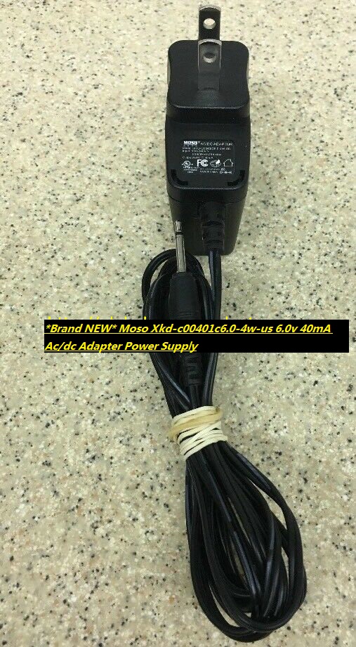 *Brand NEW* Moso Xkd-c00401c6.0-4w-us 6.0v 40mA Ac/dc Adapter Power Supply